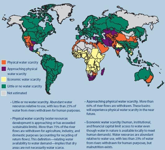 Global map of water scarcity
